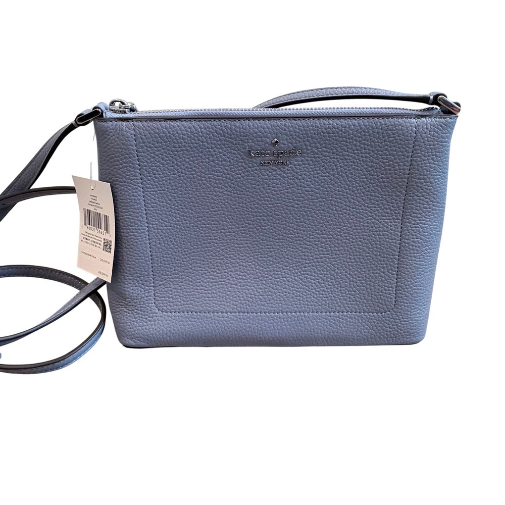 Kate Spade Leila Crossbody Womens Small Blue Pebbled Leather Bag KG464 New